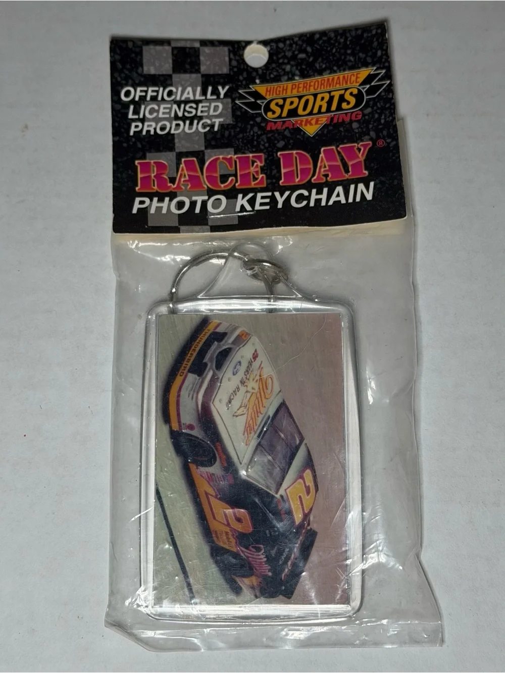 Vintage Deadstock NASCAR Rusty Wallace Miller We Race for Beer Keychain